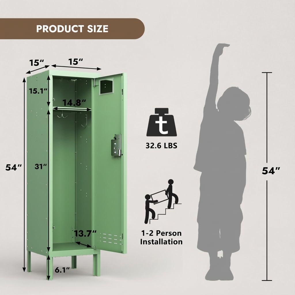 KAER 54"H Metal Locker with Card Slot - KaerWorld