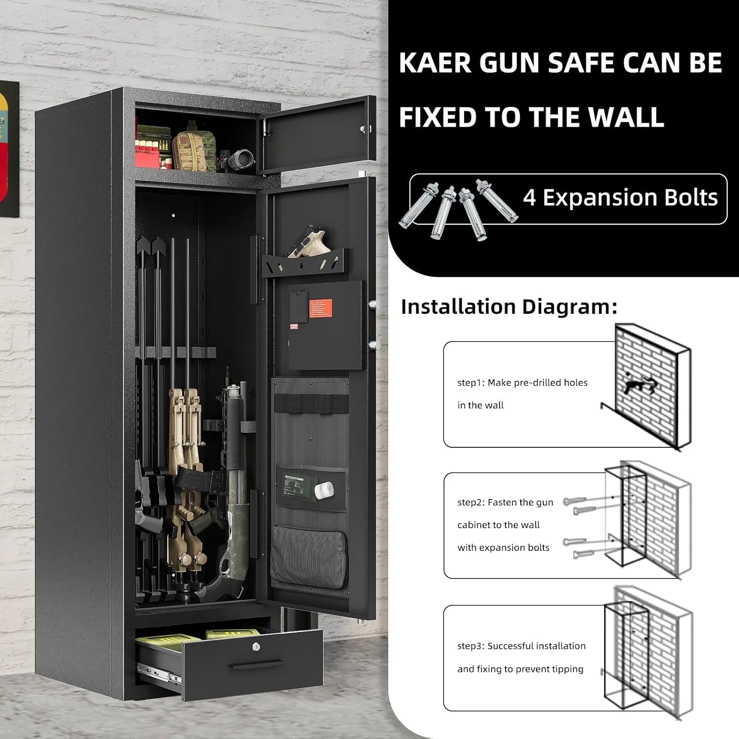 Kaer 8 - 10 Gun Safe Cabinet 1550 - KaerWorld