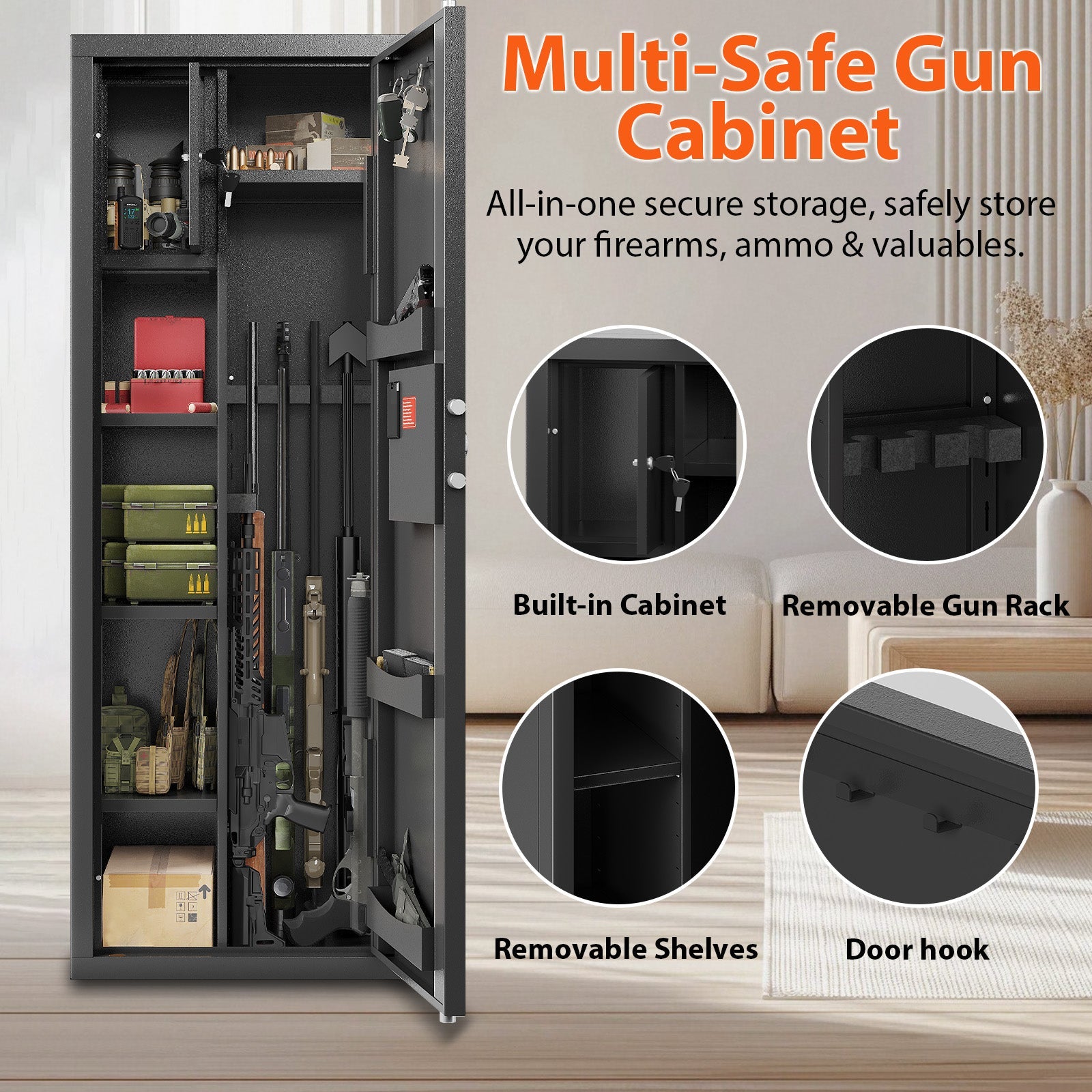 Kaer 8 - 12 Gun Safe Multi - function 1450 - KaerWorld