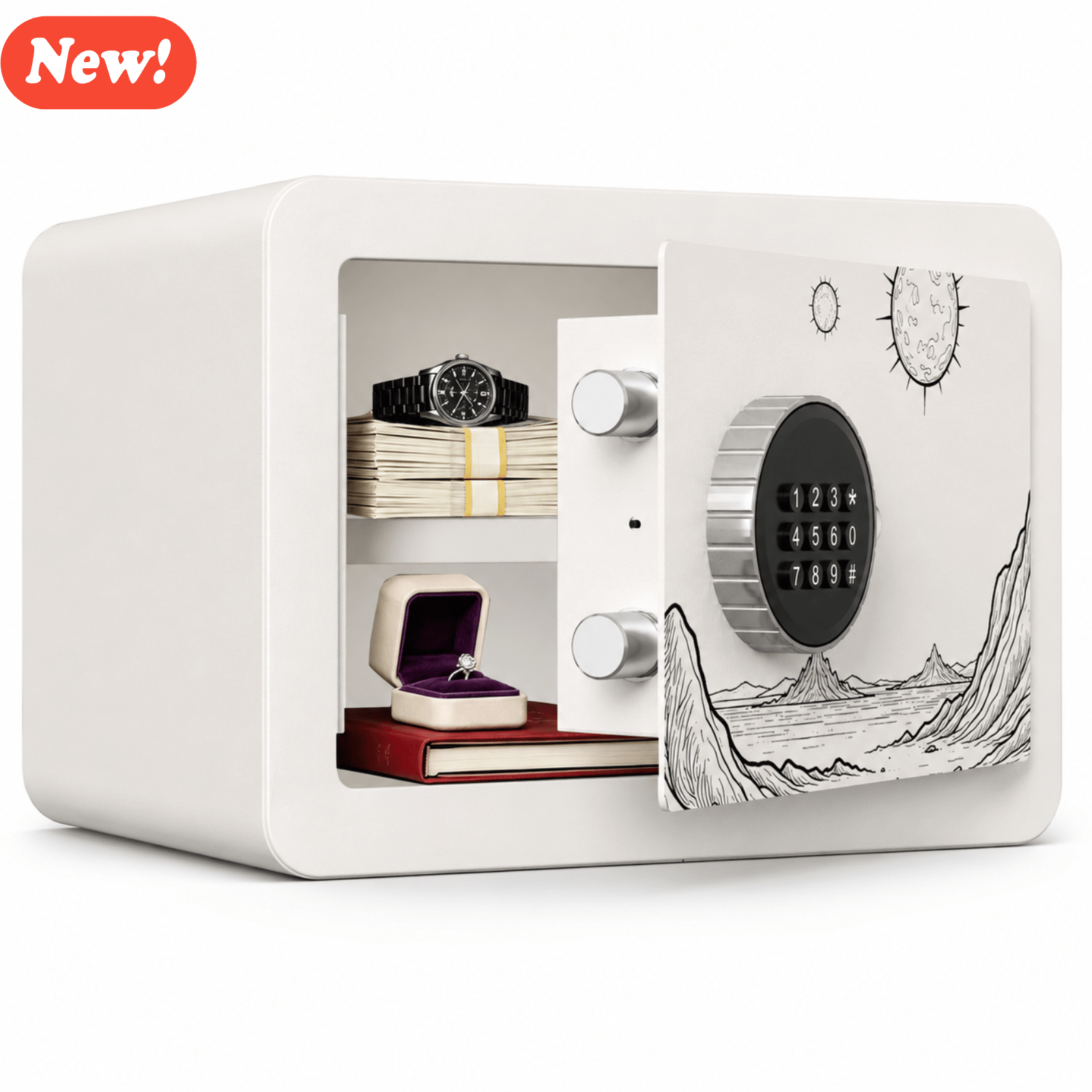 KAER Compact Digital Safe Box with Removable Shelf - KaerWorld