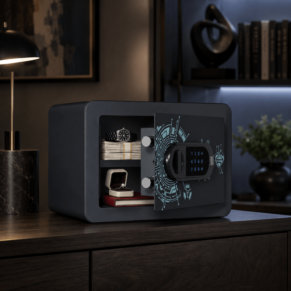 KAER Compact Digital Safe Box with Removable Shelf - KaerWorld