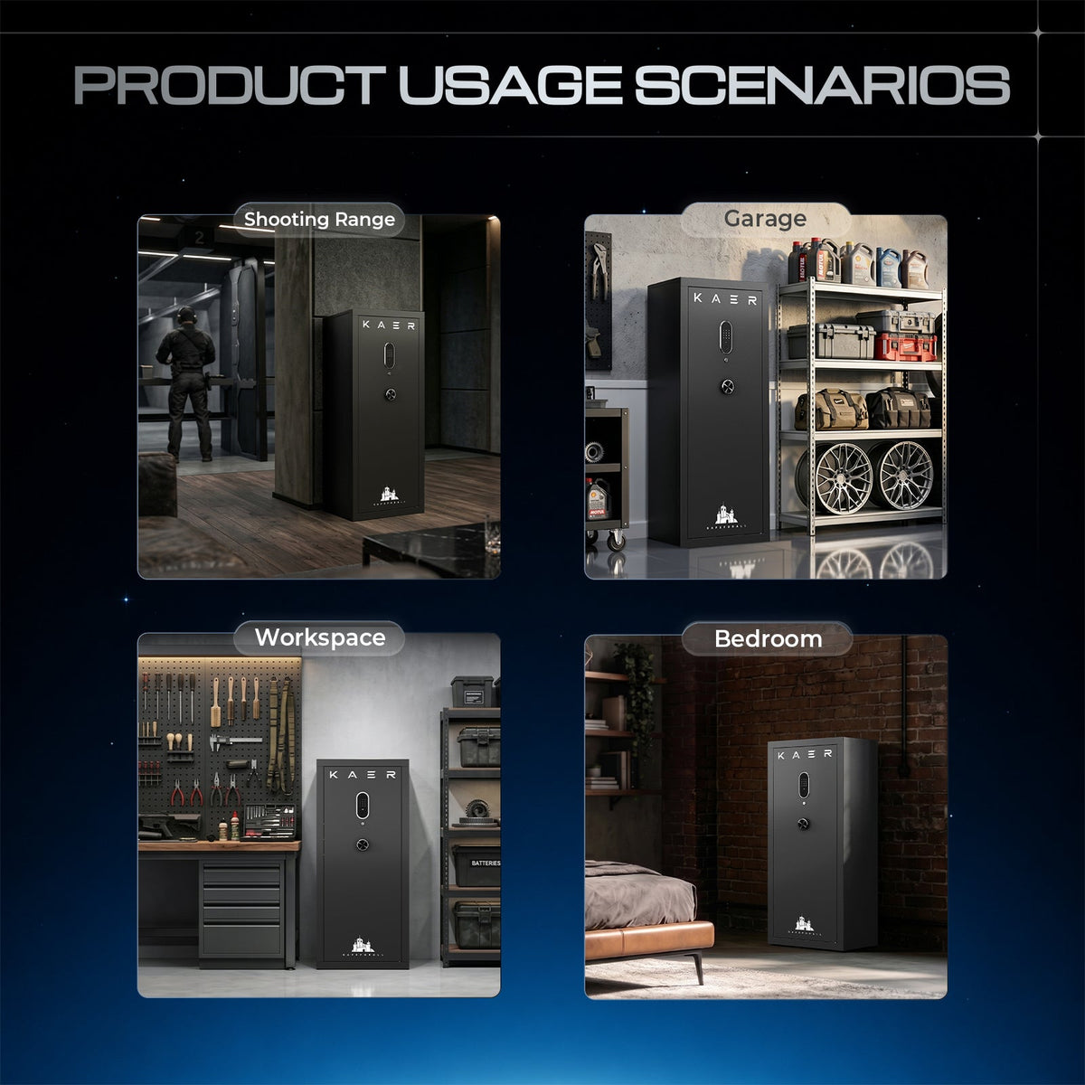 KAER Large Capacity Gun Safe And Cabinet Fingerprint - KaerWorld