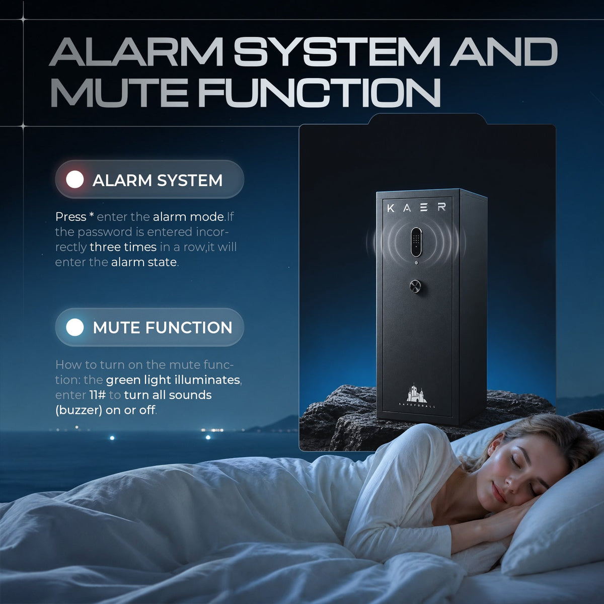 KAER Large Capacity Gun Safe And Cabinet Fingerprint - KaerWorld