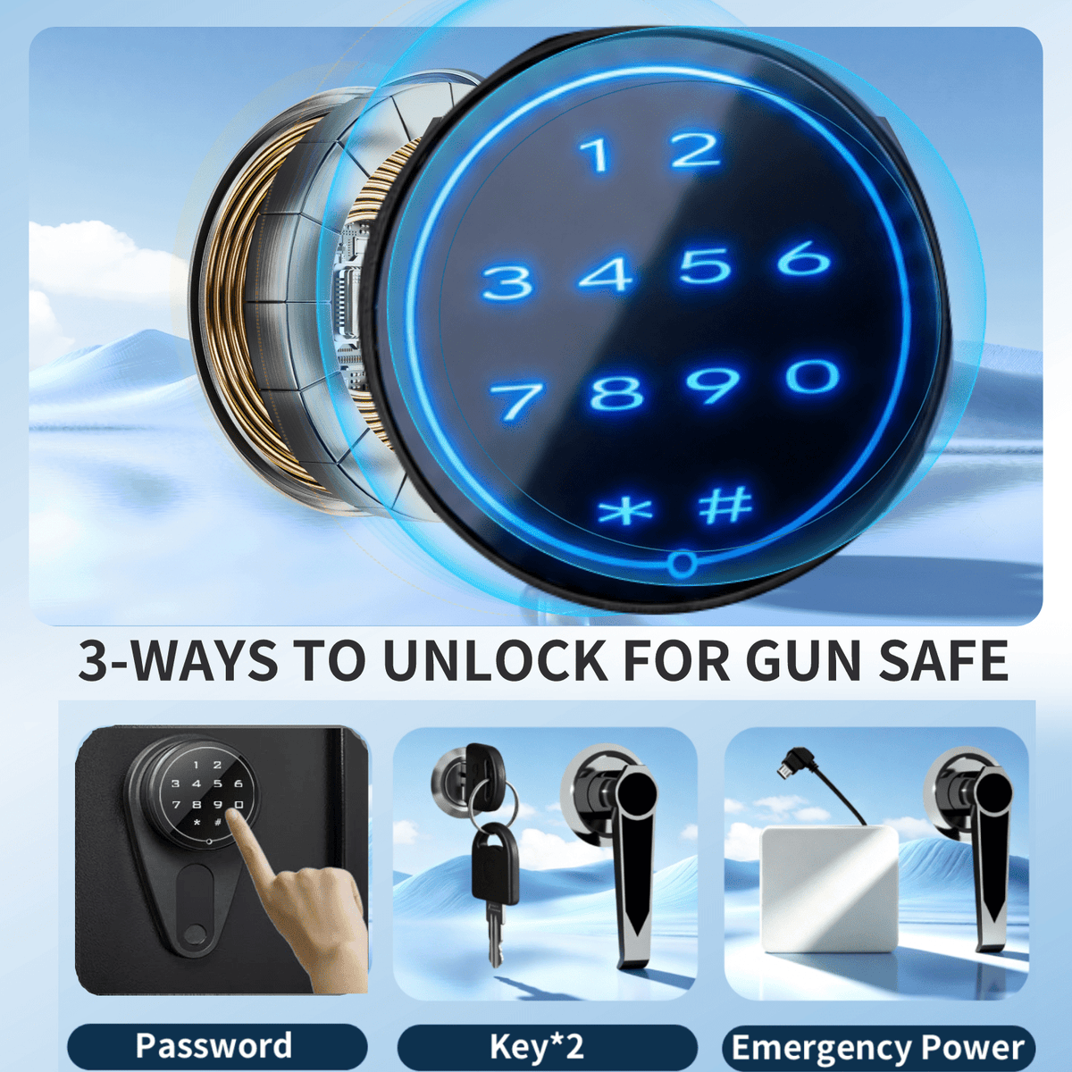 KAER Long Gun Safe for Rifles and Pistols with Electronic Lock Assembled 15 Gauge Steel,Long Gun Safe,Digital Keypad,LED,Gun Racks,Adjustable Shelf for Closet Bedroom Garage - KaerWorld