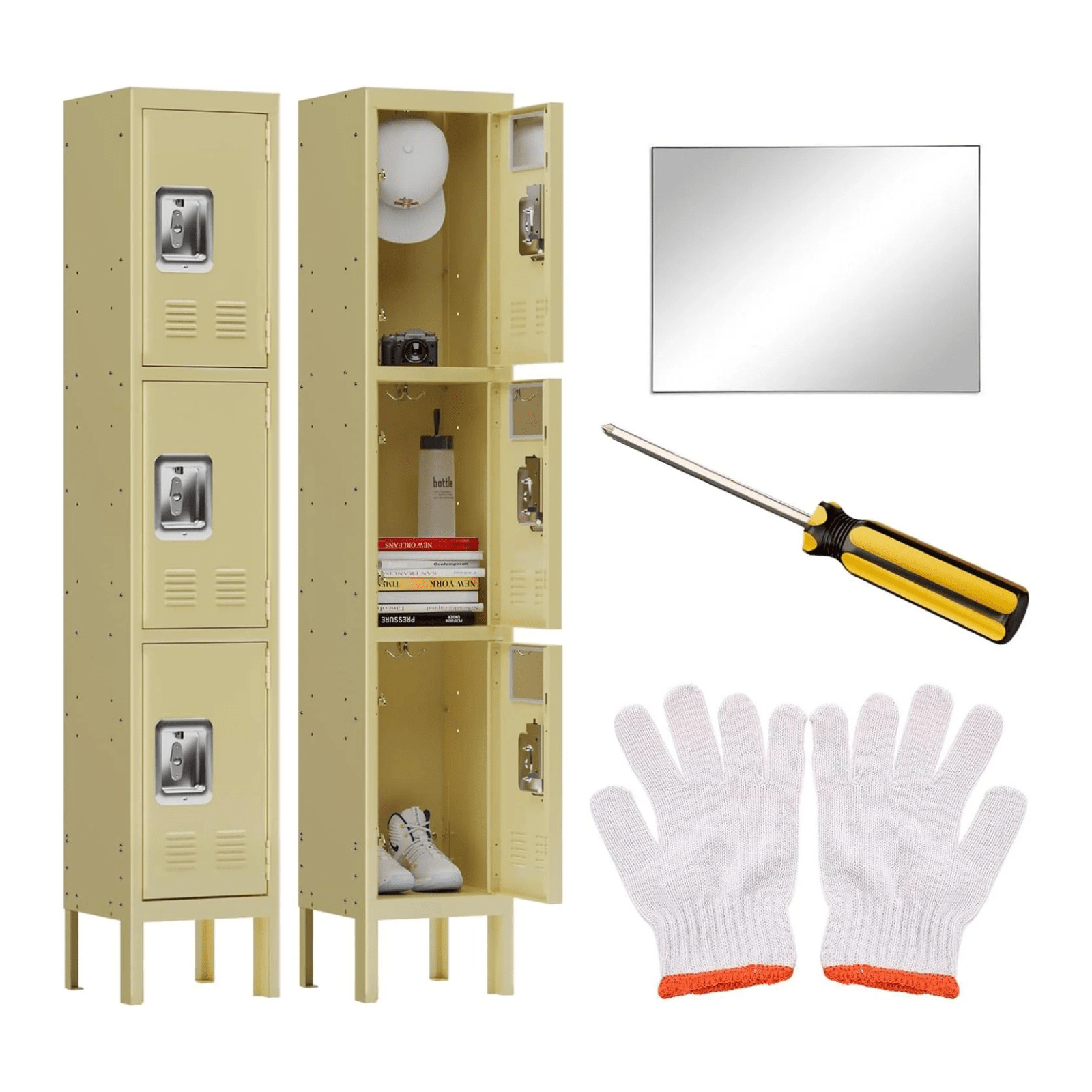 Kaer Metal Locker Storage Cabinet - 3 Door 1680 - KaerWorld