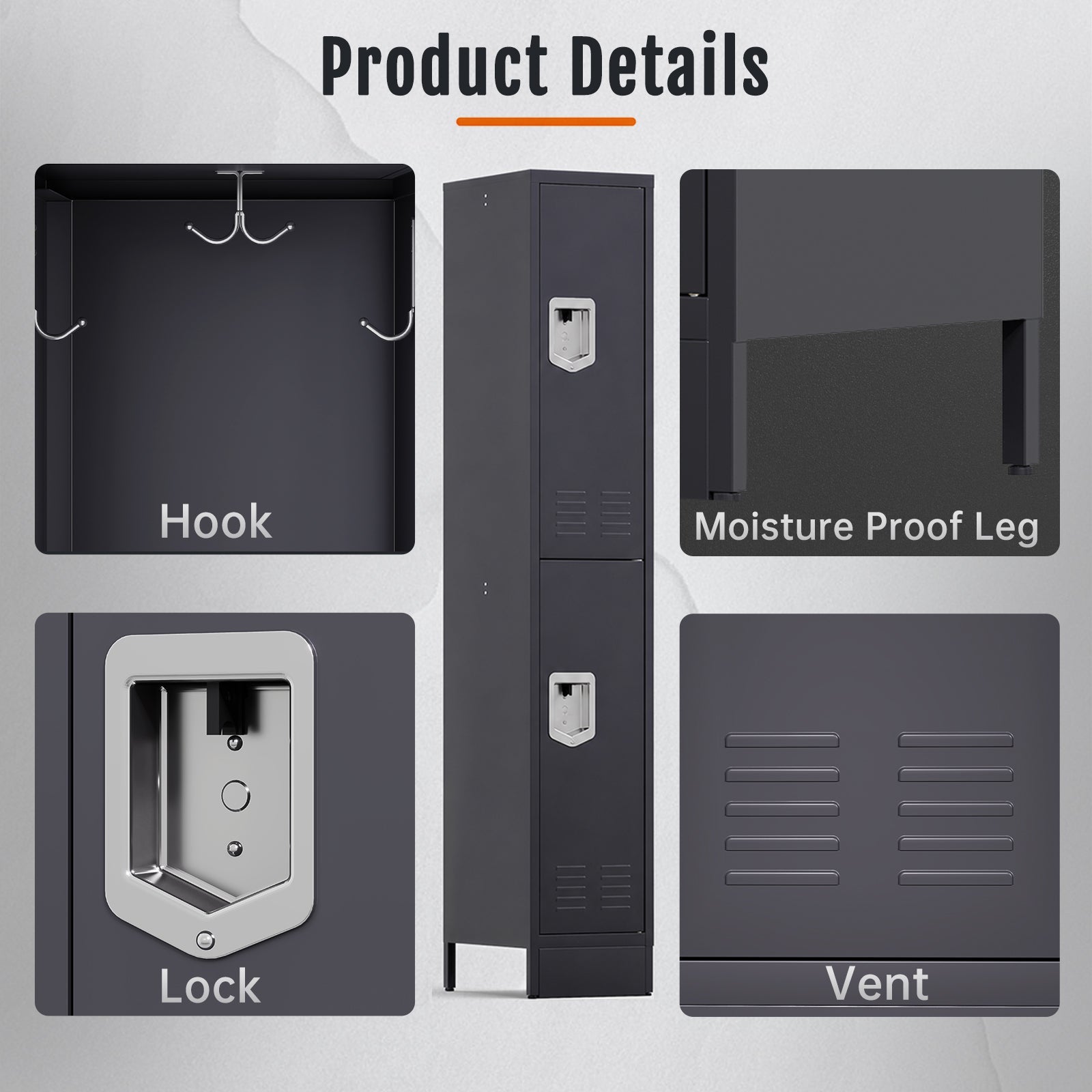 KAER Unite Metal Locker Cabinet with Lockable Storage - KaerWorld