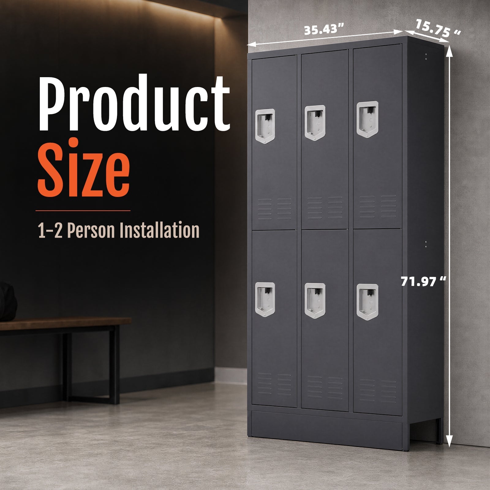 KAER Unite Metal Locker Cabinet with Lockable Storage - KaerWorld