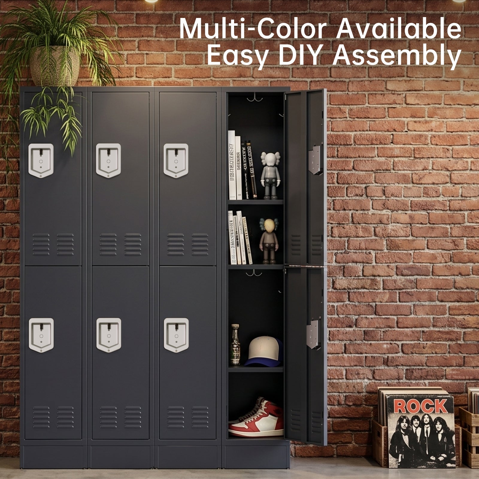 KAER Unite Metal Locker Cabinet with Lockable Storage - KaerWorld