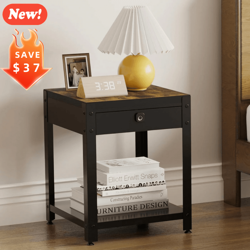 Nightstand With Gun Drawer Fingerprint (2 Pattern) - KaerWorld