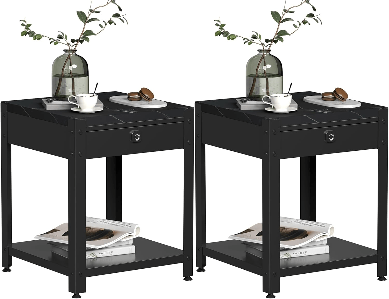 Nightstand With Gun Drawer Fingerprint - KaerWorld