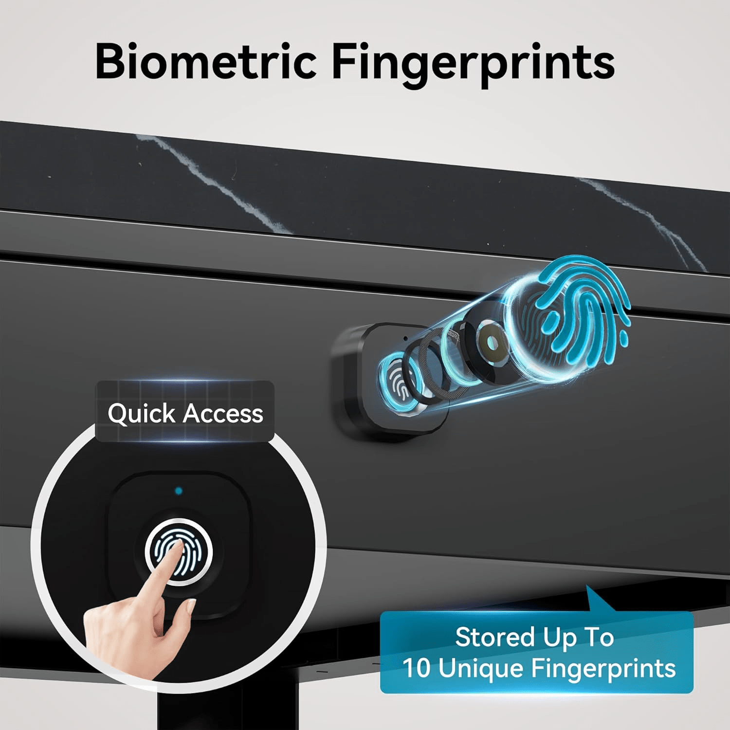 Nightstand With Gun Drawer Fingerprint - KaerWorld