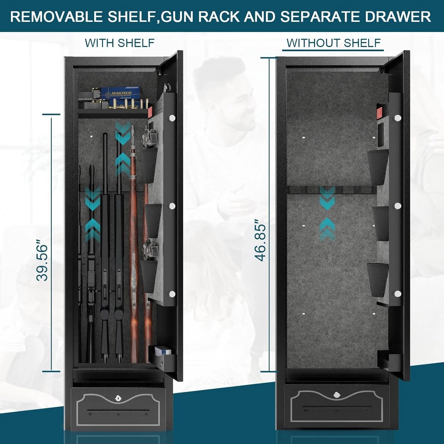 【Special Offer】Kaer 4 - 8 Pre - Assembled Gun Safe With Bottom Drawer 1400S/L/XL - KaerWorld