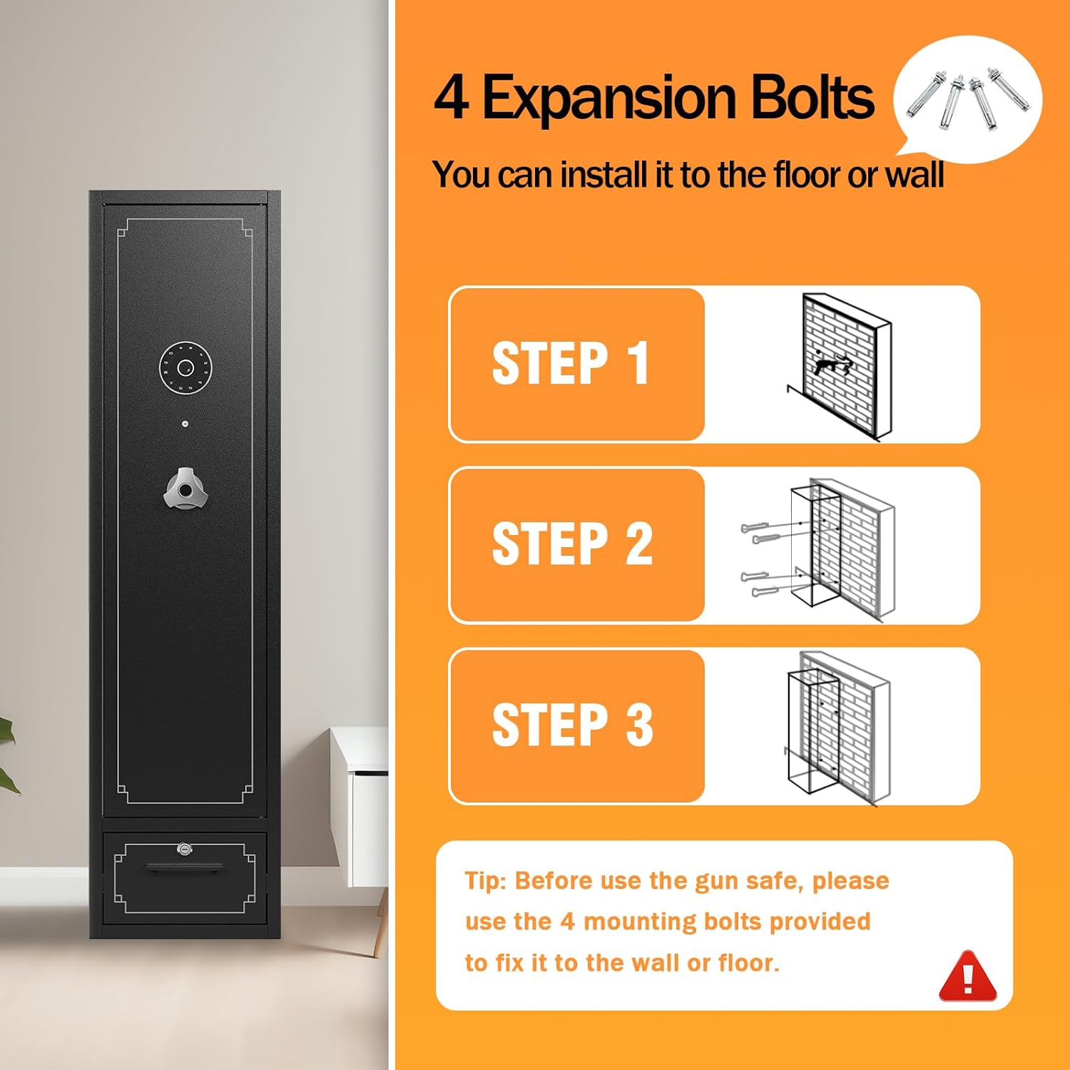 【Special Offer】Kaer 4 - 8 Pre - Assembled Gun Safe With Bottom Drawer 1400S/L/XL - KaerWorld