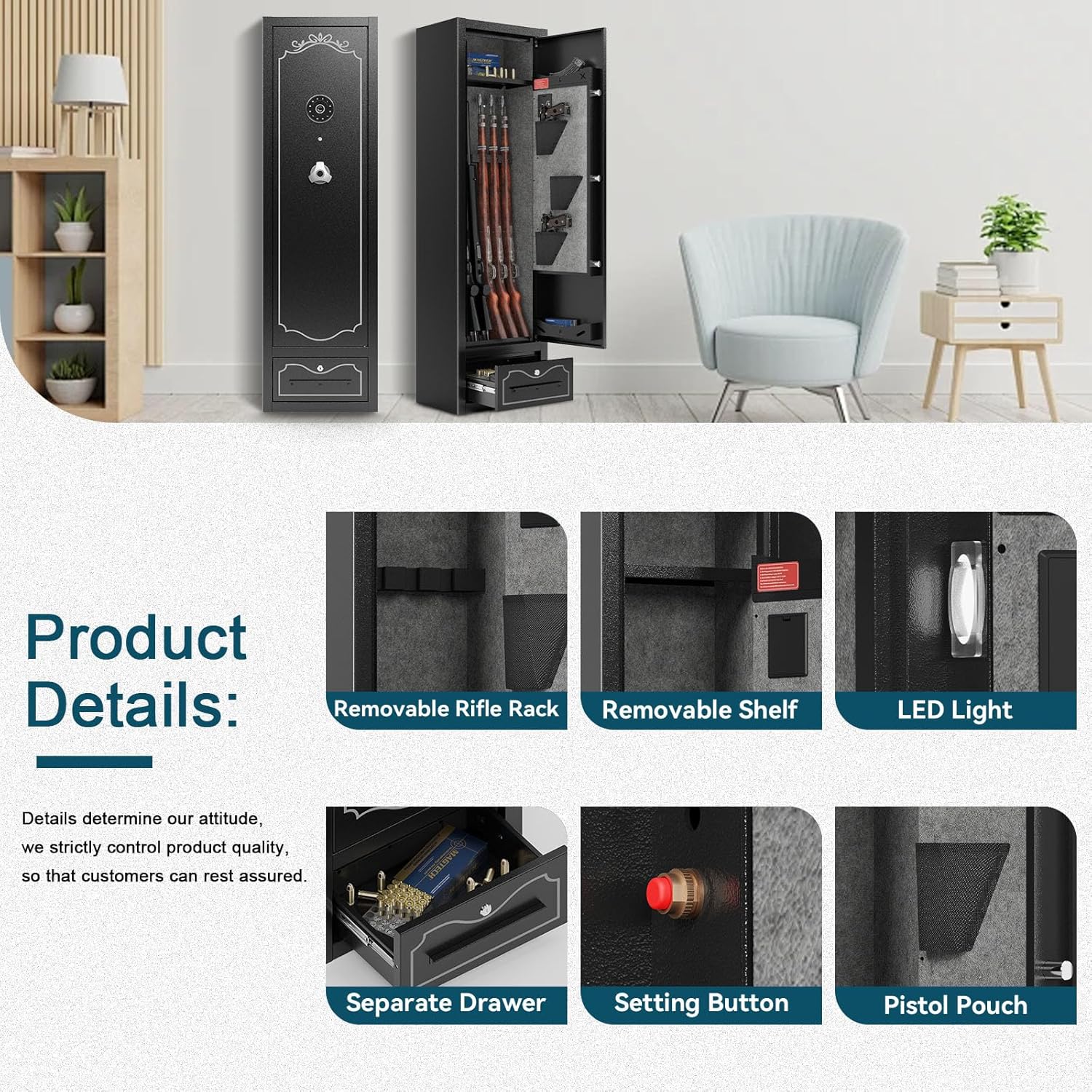 【Special Offer】Kaer 4 - 8 Pre - Assembled Gun Safe With Bottom Drawer 1400S/L/XL - KaerWorld