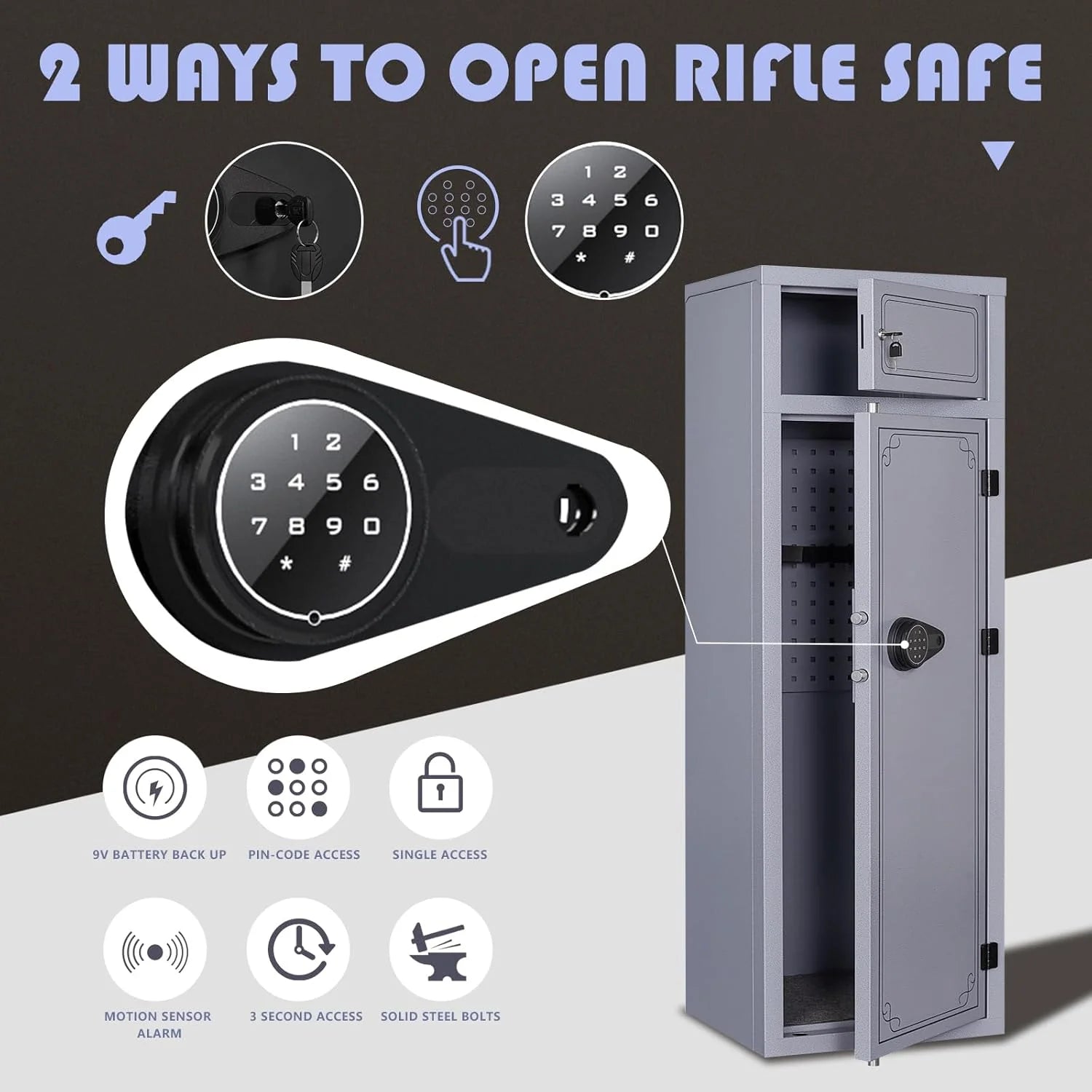 Kaer 10-12 Gun Safe 1447 Grey/BLACK