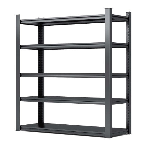 78"H 5 Tier Metal Shelves for Storage Garage Shelving 2000LBS Heavy Duty Storage Shelves Adjustable Garage Shelf Industrial Shelving Unit Storage Utility Rack,47.2"W*18"D*78"H,Black