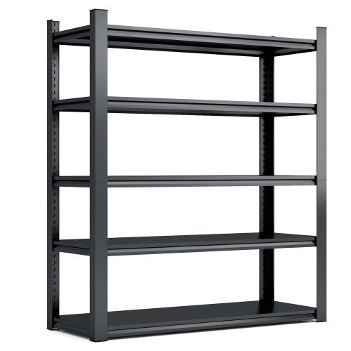 78"H 5 Tier Metal Shelves for Storage Garage Shelving 2000LBS Heavy Duty Storage Shelves Adjustable Garage Shelf Industrial Shelving Unit Storage Utility Rack,47.2"W*18"D*78"H,Black