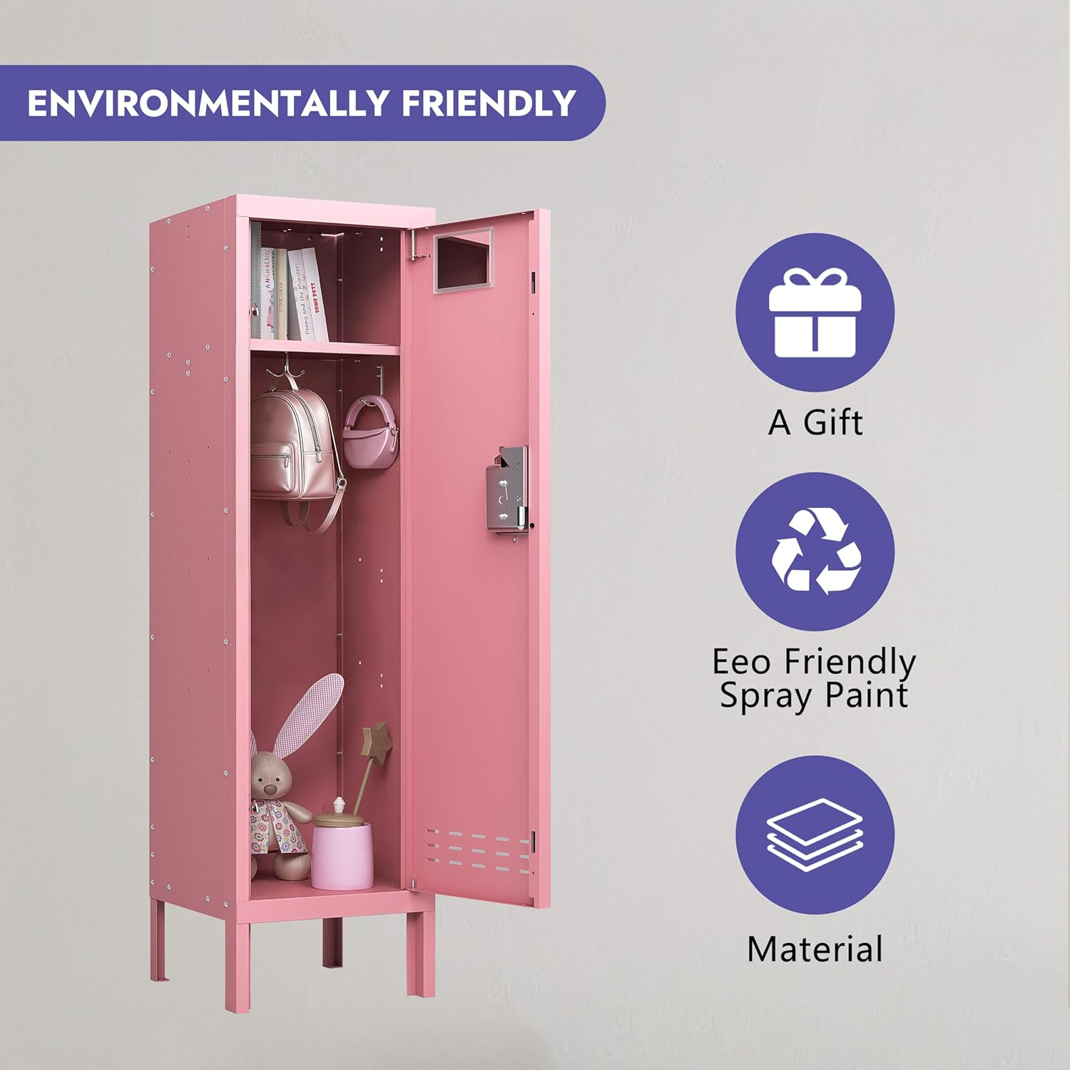 54"H Metal Locker with Card Slot - KAER