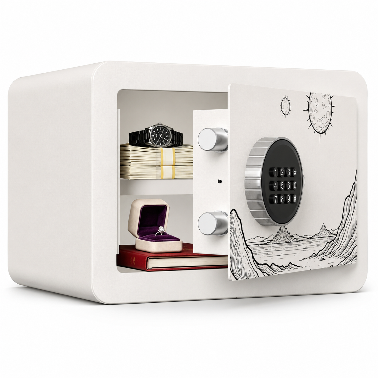 KAER Compact Digital Safe Box with Removable Shelf