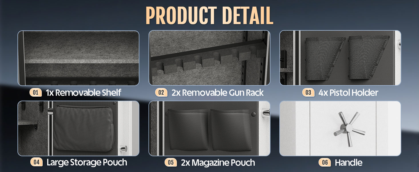 Multifunctional fireproof gun cabinet