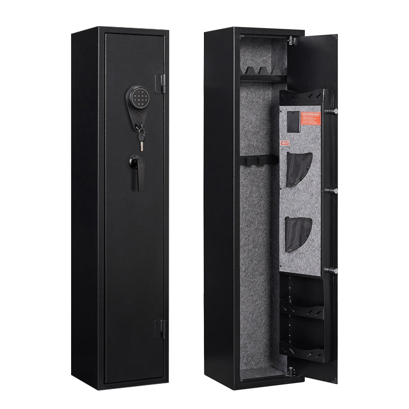 KaerWorld 3-5 Gun Safes for Home Rifle and Pistols, Quick Access Safes for Shotguns, Cabinets With Adjustable Rack, Pockets and Removable Shelf