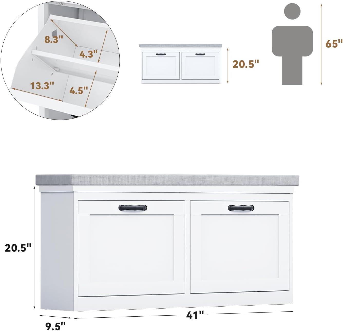 KaerWorld 2-Drawer Shoe Cabinet - Modern Storage for Shoes with Easy Access and Stylish Design