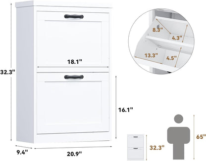 Kaer 2-Drawer Shoe Cabinet Vertical/Horizontal