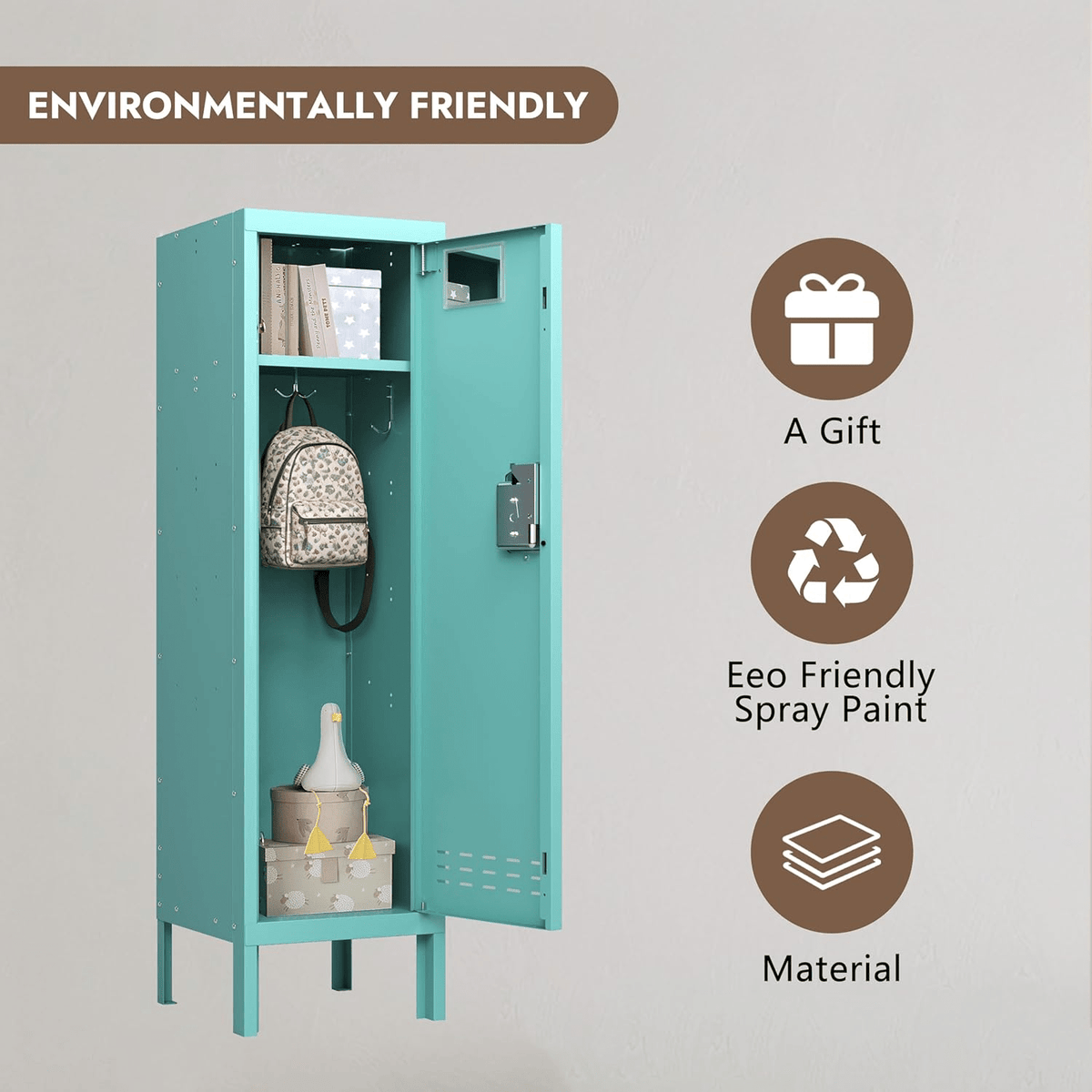 54"H Metal Locker with Card Slot - KAER - KaerWorld