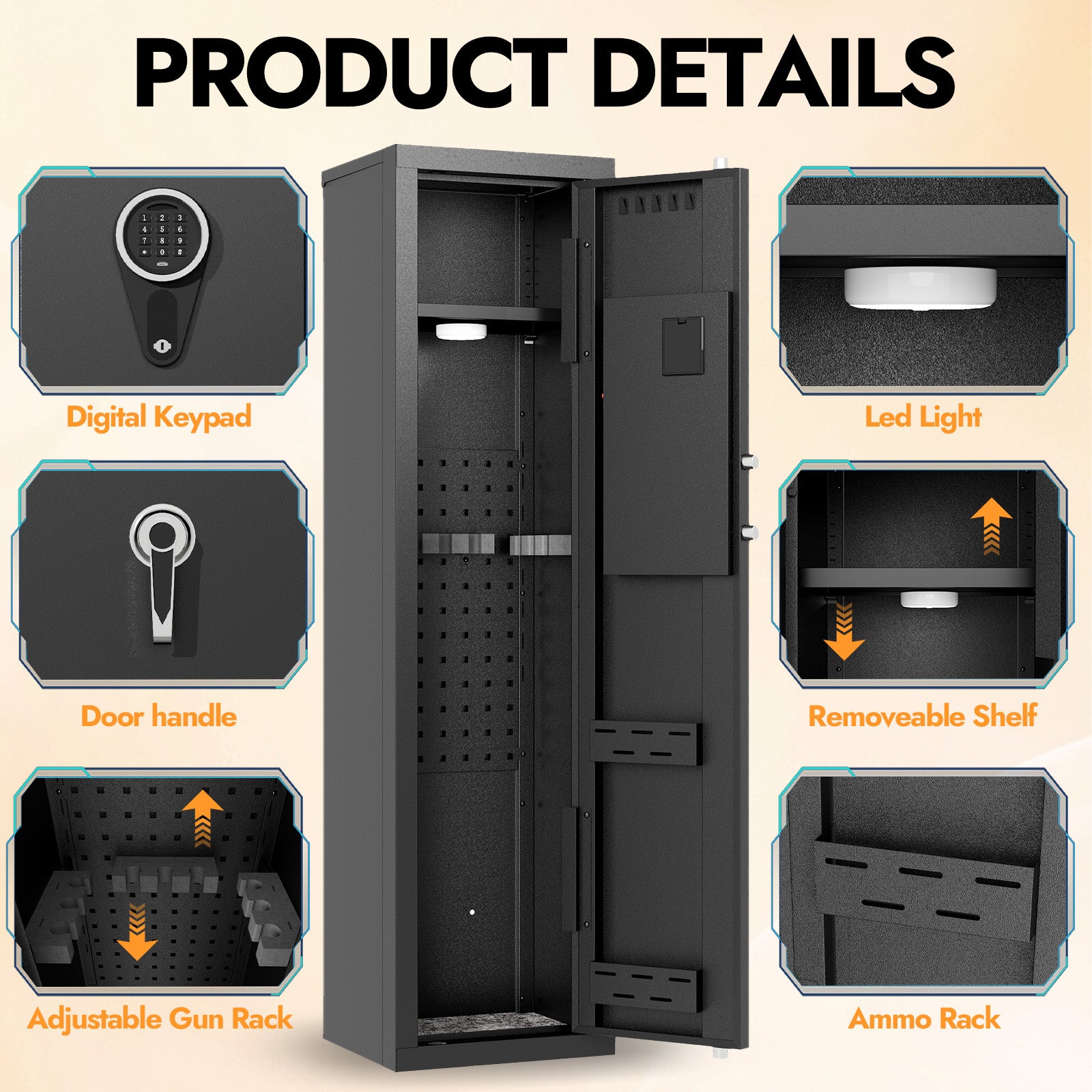 Kaer 3-5 Rifle Gun Safe and Cabinet