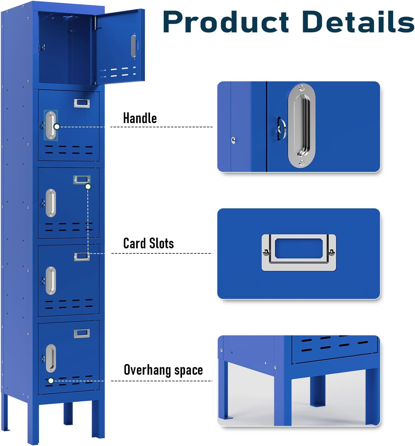 KaerWorld Metal Cabinet for Home & Office - Lockable Steel Locker with Door, 54" Height, for Gym, School, Garage, and Office Use