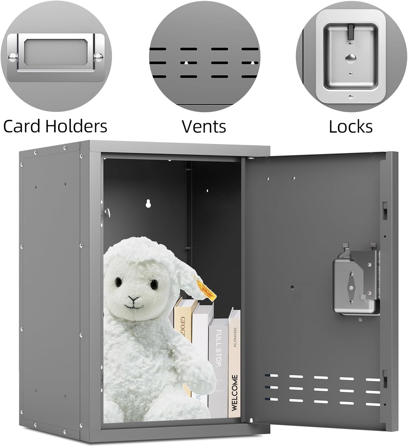 KaerWorld 24-Inch High Kids Storage Locker for Bedroom School and Playroom