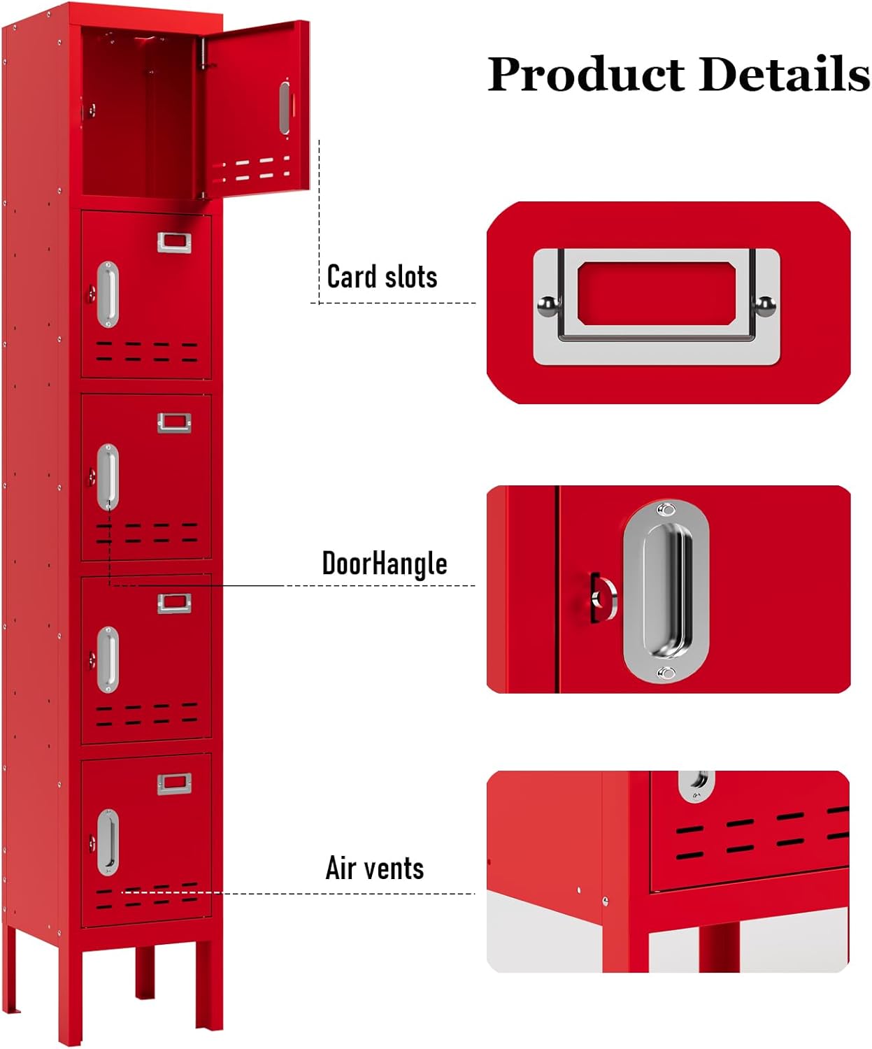 KaerWorld Metal Cabinet for Home & Office - Lockable Steel Locker with Door, 54" Height, for Gym, School, Garage, and Office Use