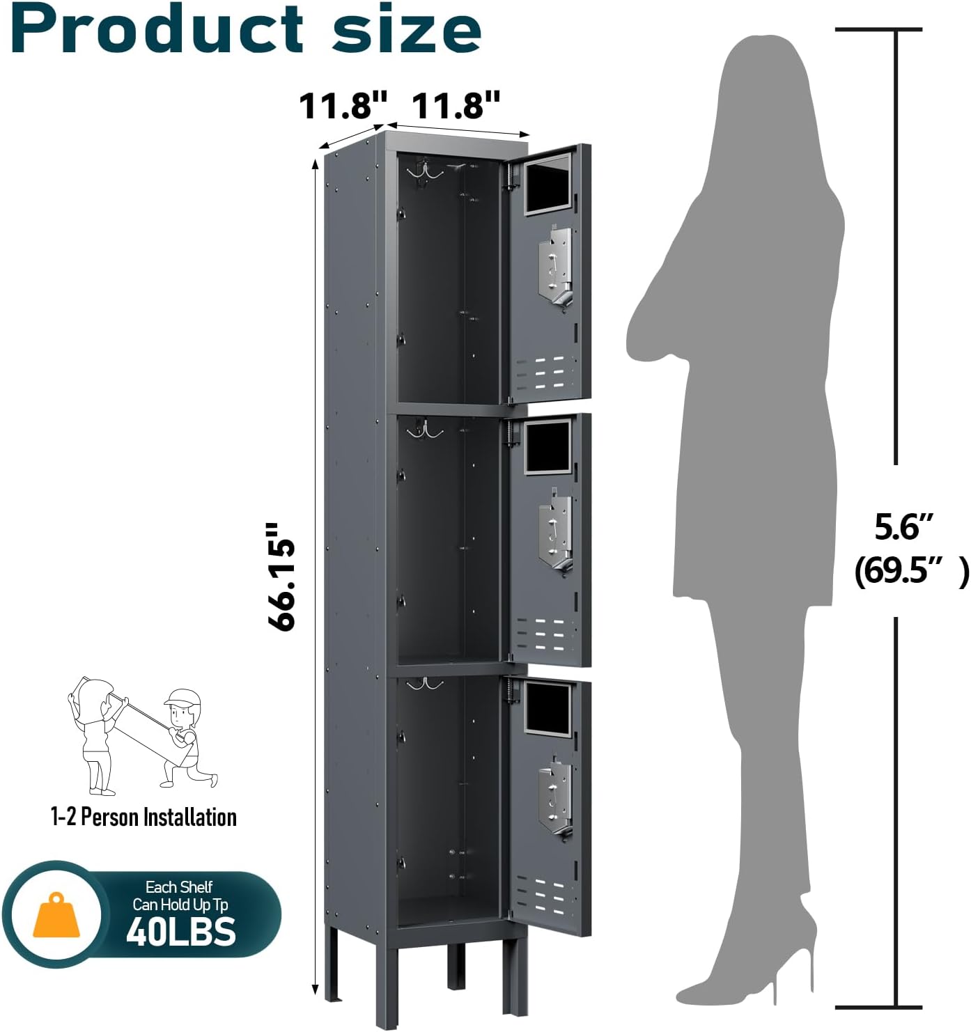 Kaer 1-5 Door Metal Locker