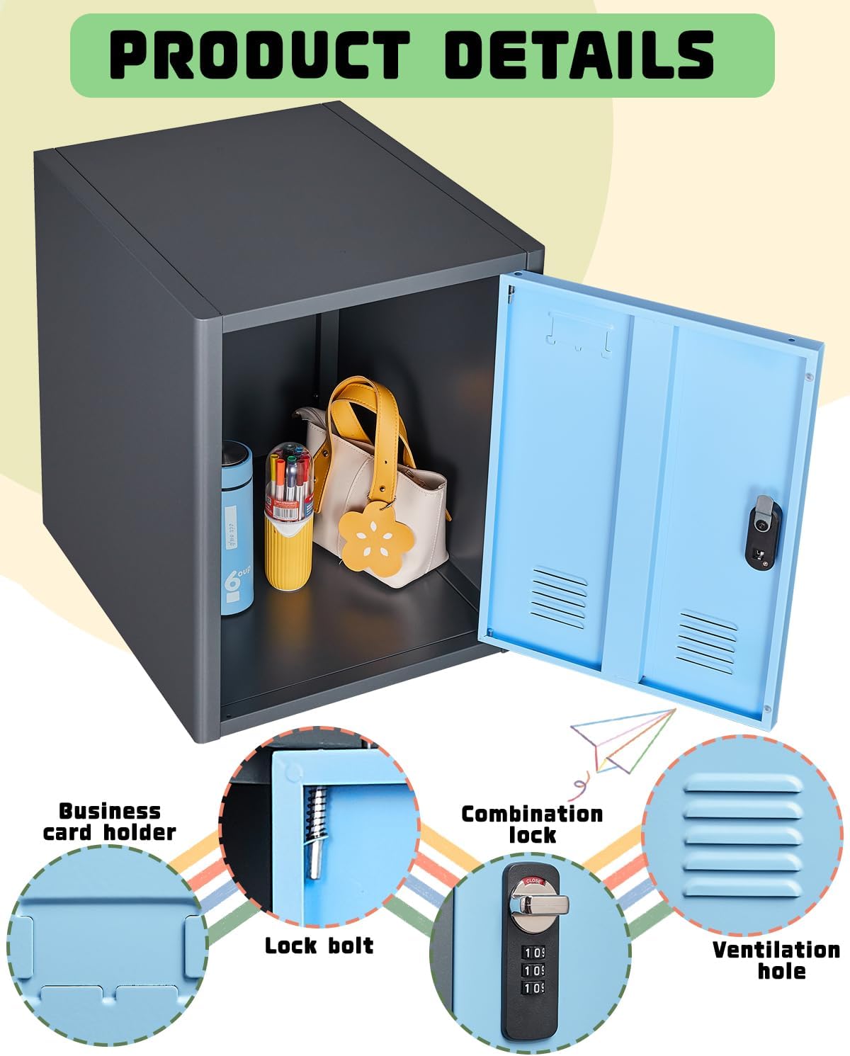 KaerWorld 20" High Lockable Metal Storage Cabinet - Secure Storage Cabinet for Home, Office, or Garage Use