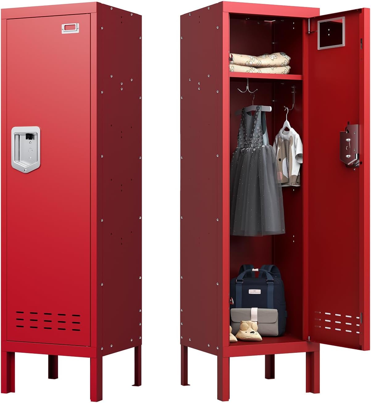 KaerWorld Metal Cabinet for Home & Office - Lockable Steel Locker with Door, 54" Height, for Gym, School, Garage, and Office Use