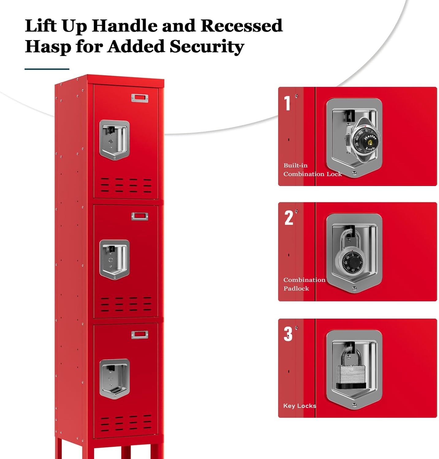 KaerWorld Metal Cabinet for Home & Office - Lockable Steel Locker with Door, 54" Height, for Gym, School, Garage, and Office Use