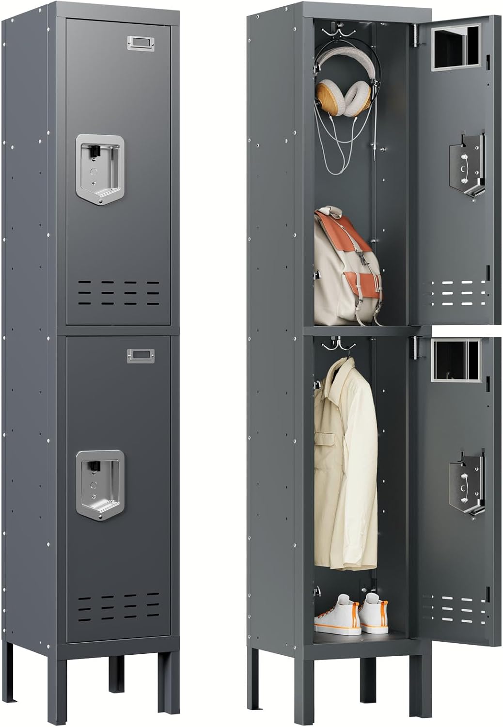 KaerWorld Metal Cabinet for Home & Office - Lockable Steel Locker with Door, 54" Height, for Gym, School, Garage, and Office Use