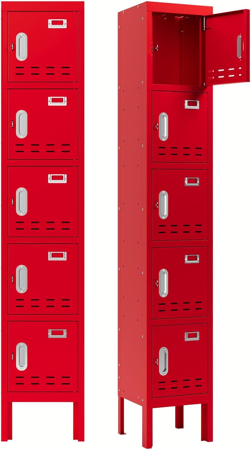 KaerWorld Metal Cabinet for Home & Office - Lockable Steel Locker with Door, 54" Height, for Gym, School, Garage, and Office Use