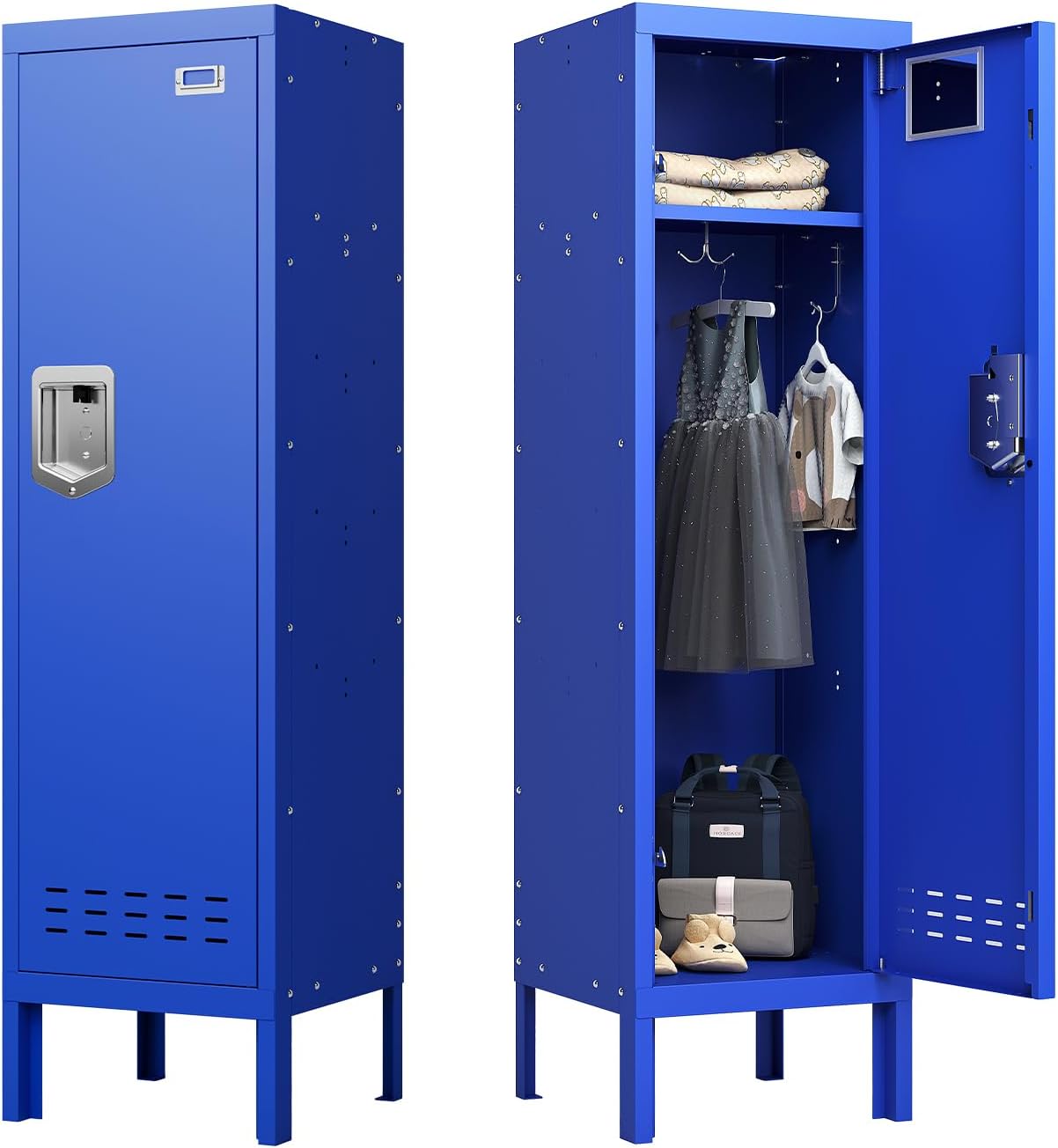 KaerWorld Metal Cabinet for Home & Office - Lockable Steel Locker with Door, 54" Height, for Gym, School, Garage, and Office Use