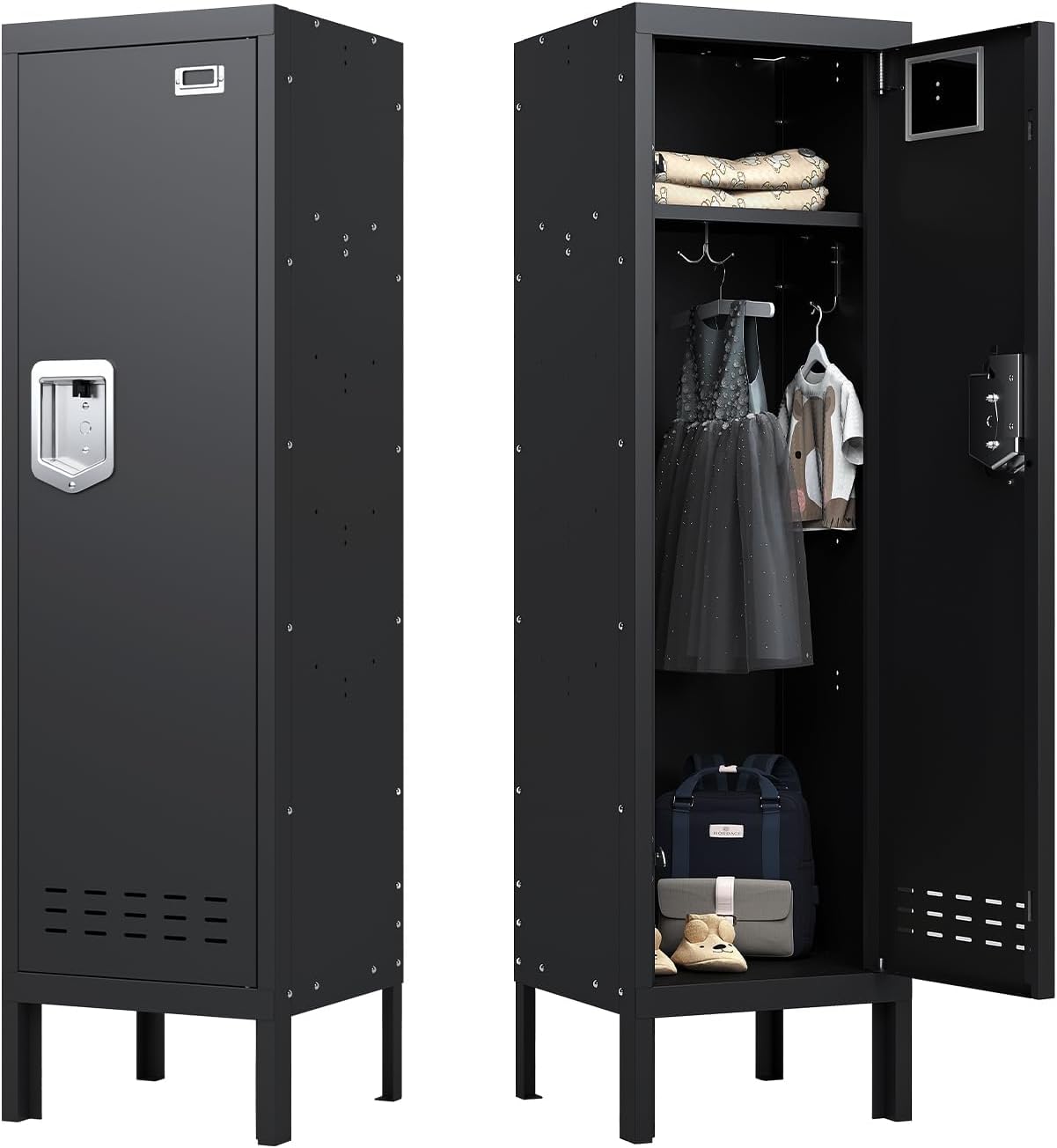 KaerWorld Metal Cabinet for Home & Office - Lockable Steel Locker with Door, 54" Height, for Gym, School, Garage, and Office Use