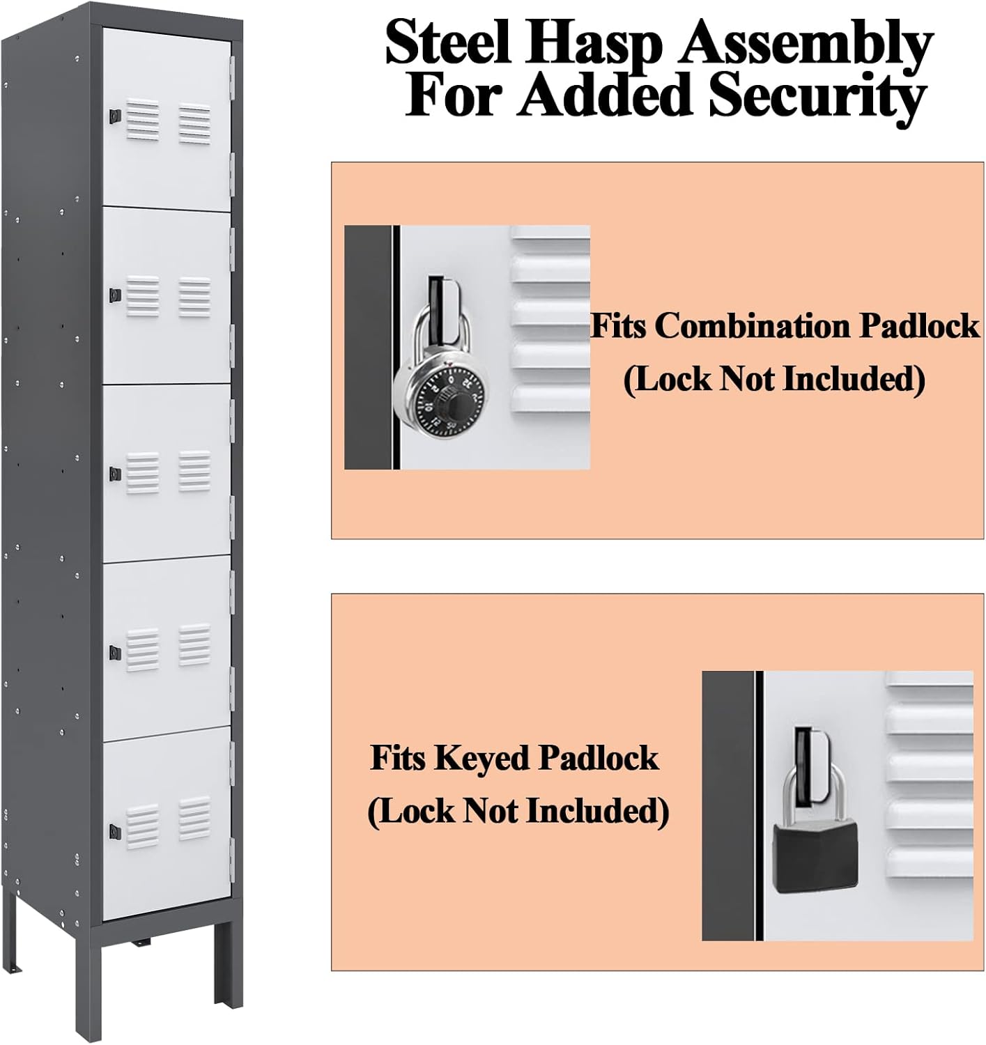 KaerWorld Metal Lockers for Employees - Storage Cabinet for Home, Gym, Office, School & Garage with Mirror, Screwdriver & Gloves 1680