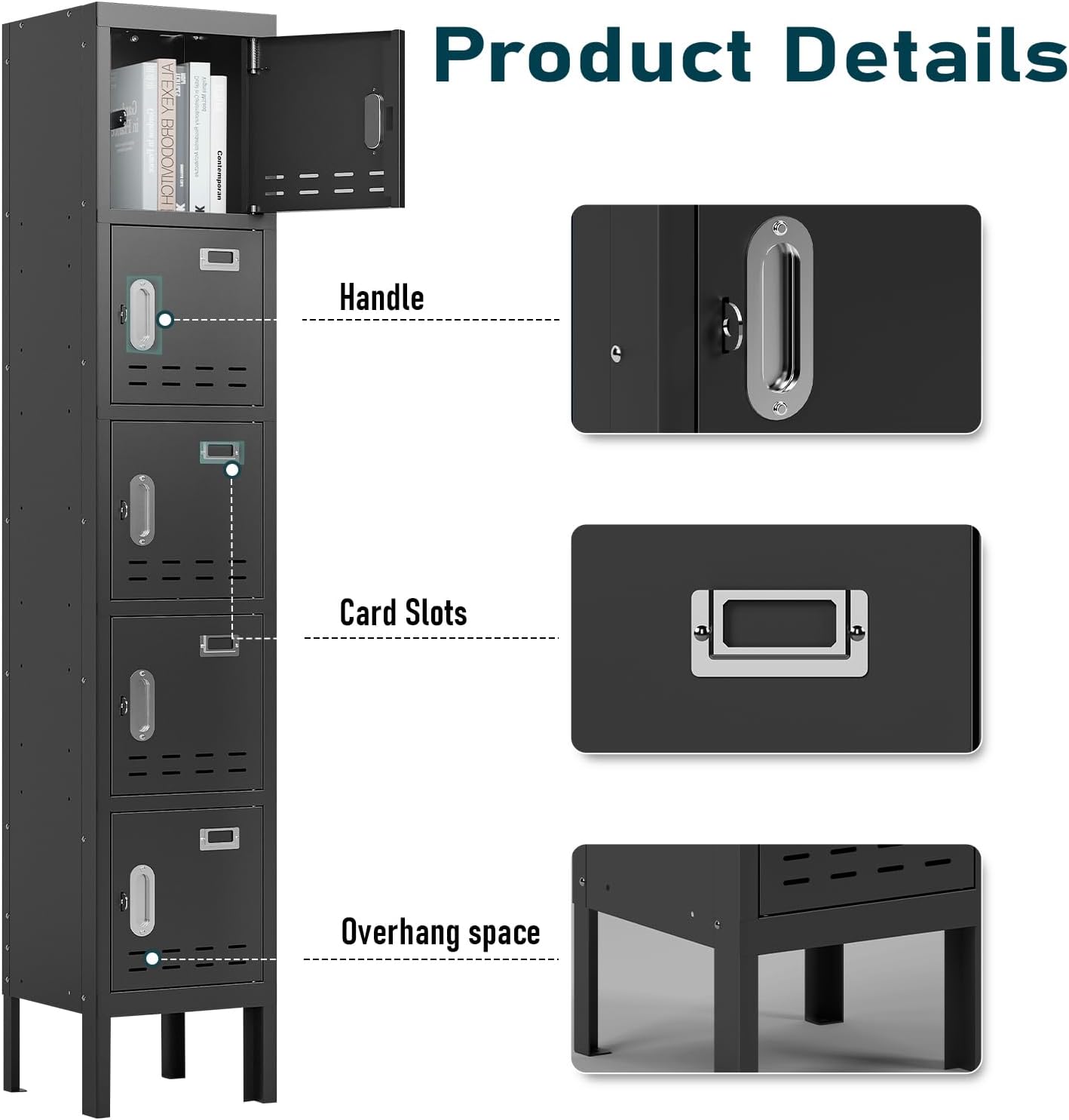 KaerWorld Metal Cabinet for Home & Office - Lockable Steel Locker with Door, 54" Height, for Gym, School, Garage, and Office Use