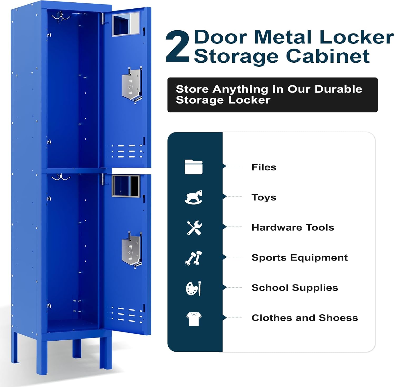 KaerWorld Metal Cabinet for Home & Office - Lockable Steel Locker with Door, 54" Height, for Gym, School, Garage, and Office Use