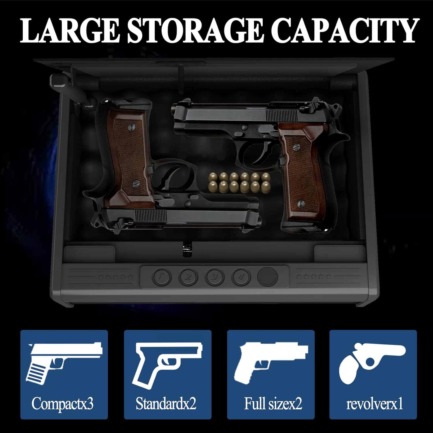 KaerWorld Pistol Safe - Compact and Secure Gun Safe for Pistols with Quick Access and Digital Lock B2