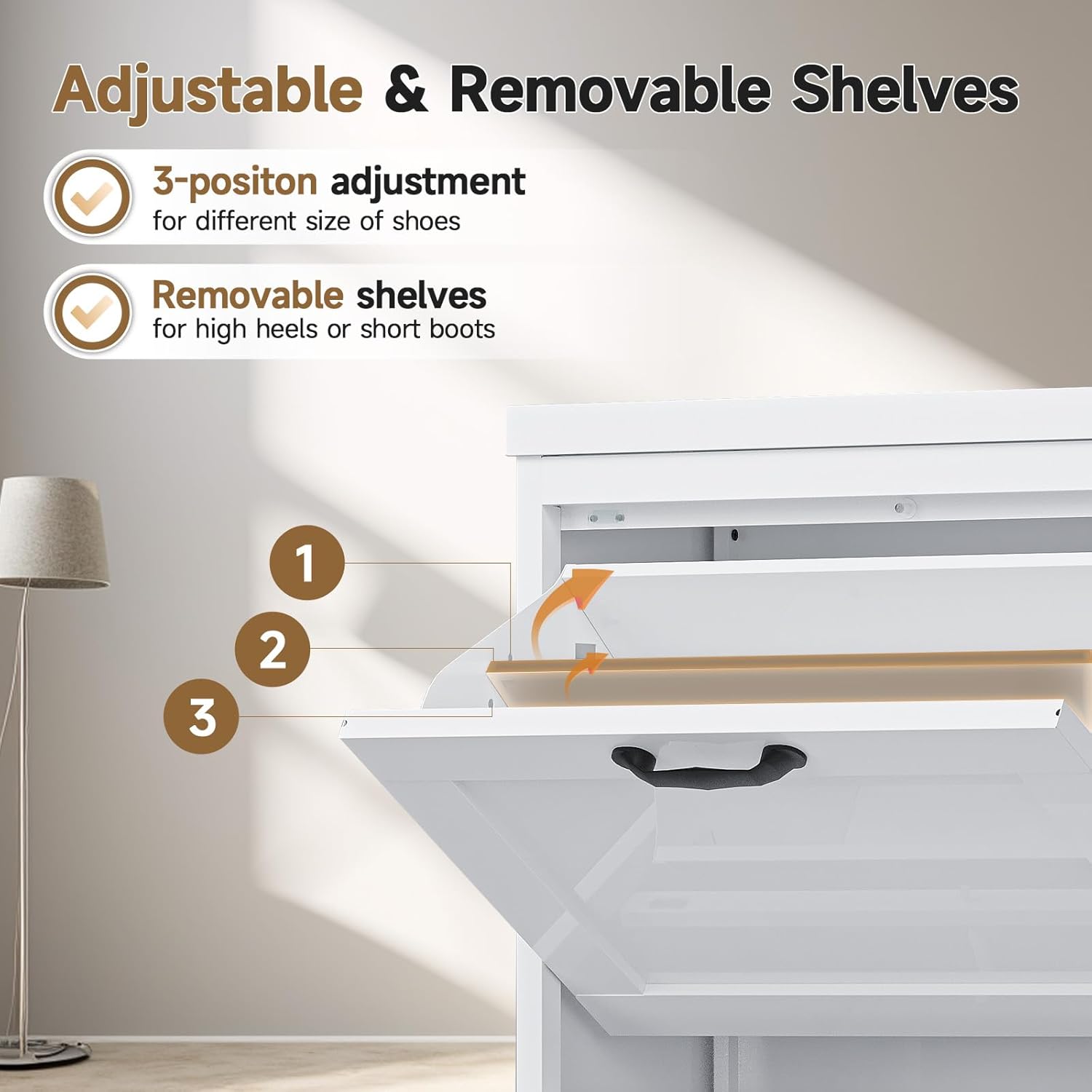Kaer 2-Drawer Shoe Cabinet Vertical/Horizontal