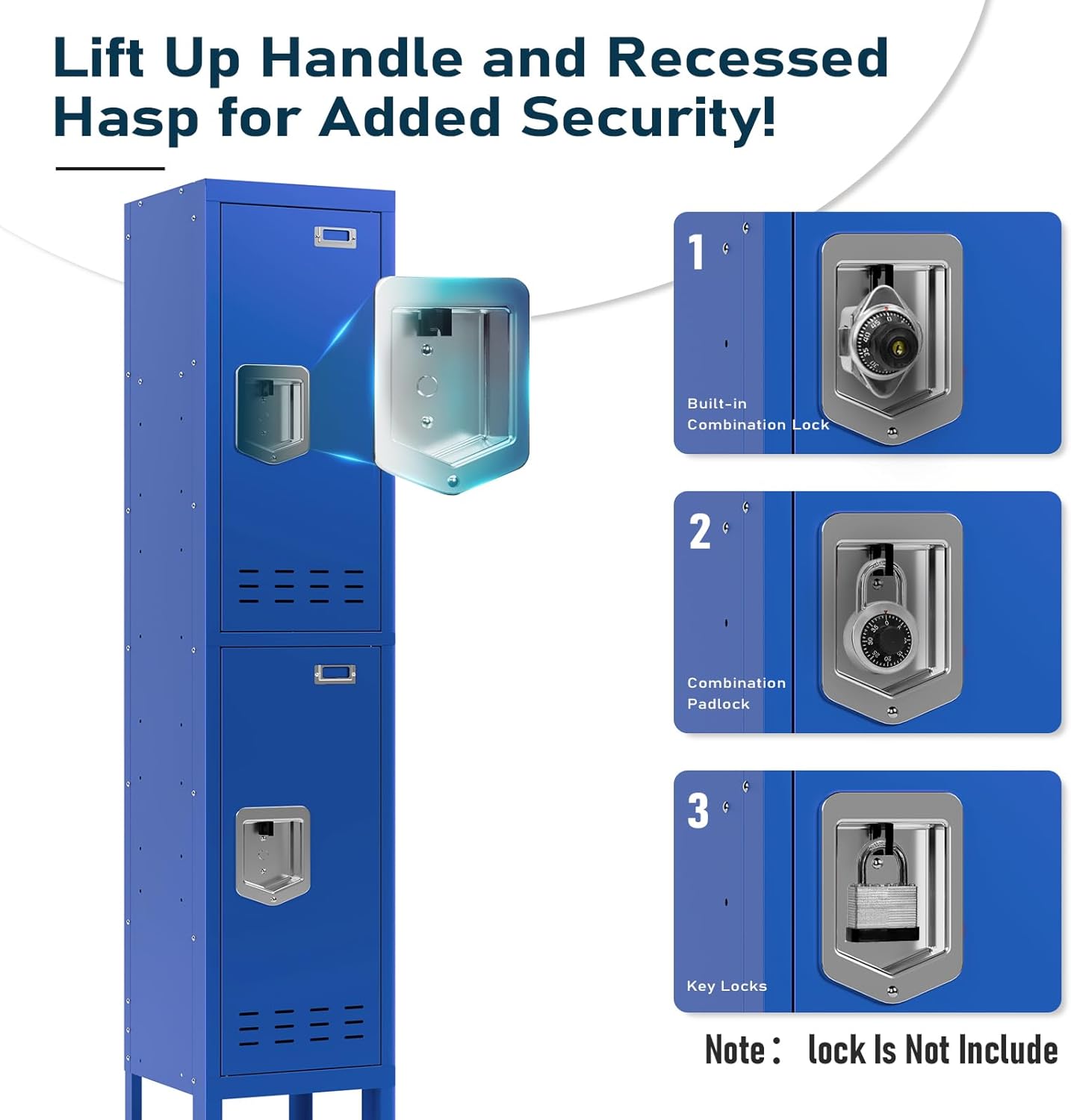 KaerWorld Metal Cabinet for Home & Office - Lockable Steel Locker with Door, 54" Height, for Gym, School, Garage, and Office Use