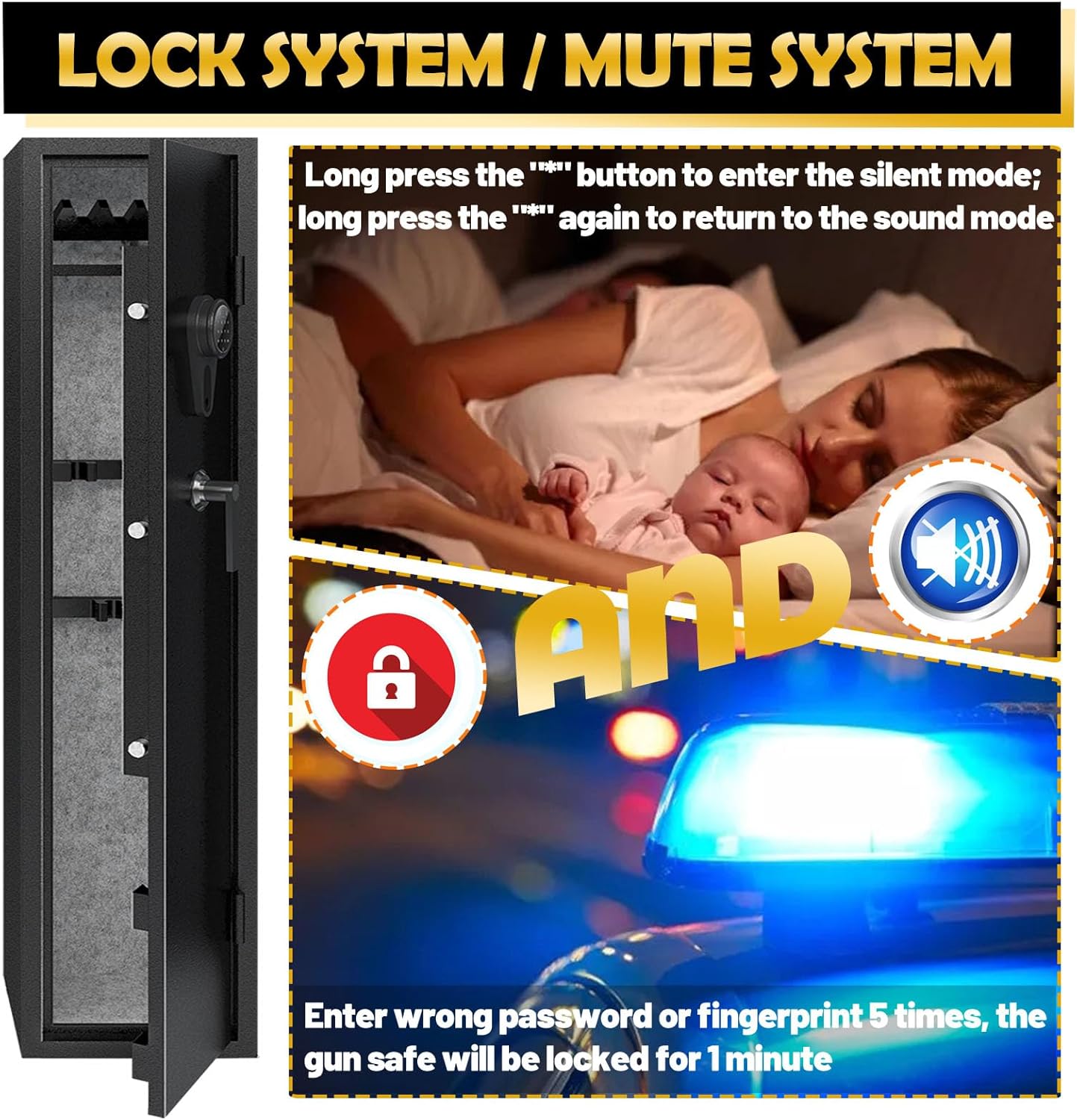 Kaer 4-5 Pre-Assembled Fringerprint Gun Safe 1380