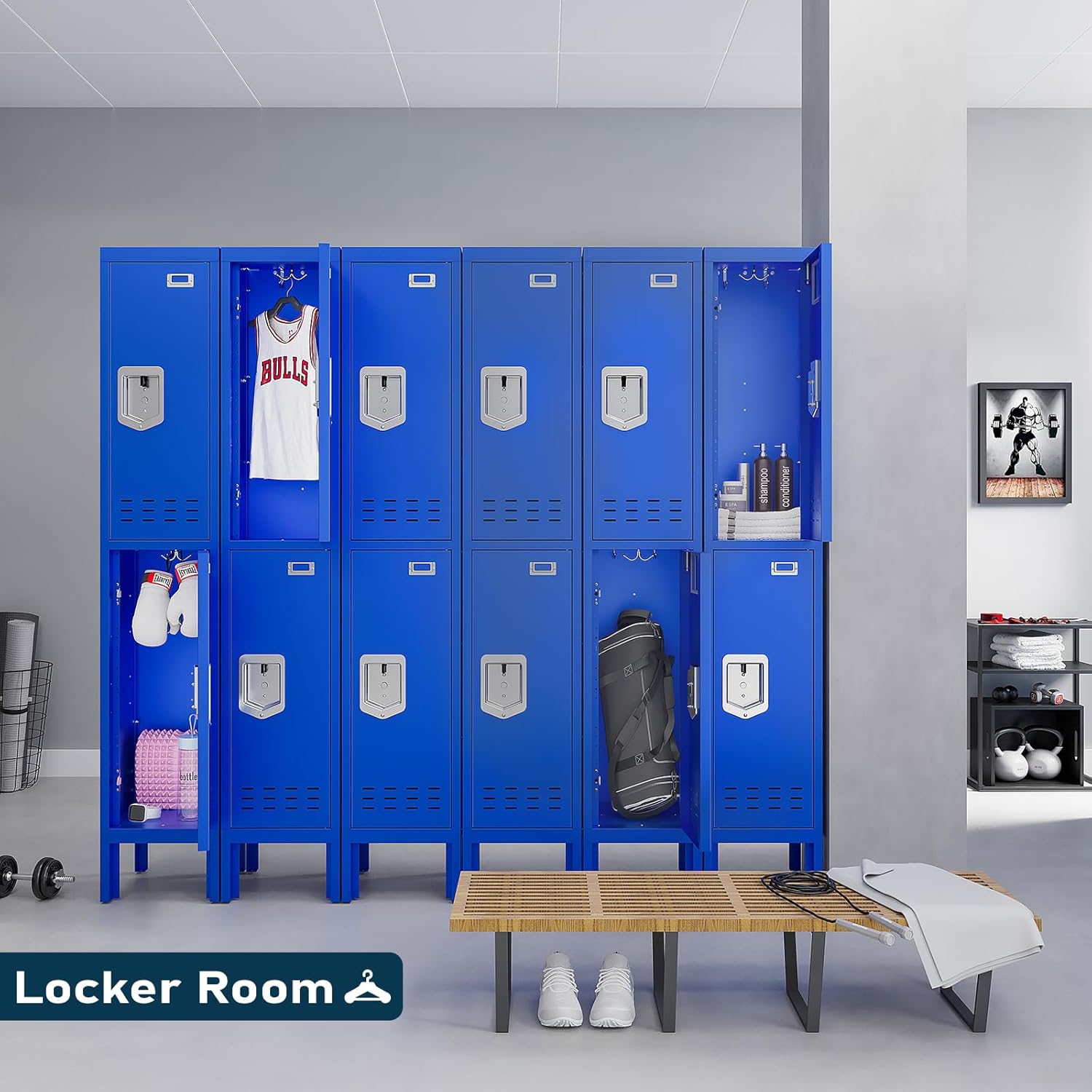 KaerWorld Metal Cabinet for Home & Office - Lockable Steel Locker with Door, 54" Height, for Gym, School, Garage, and Office Use