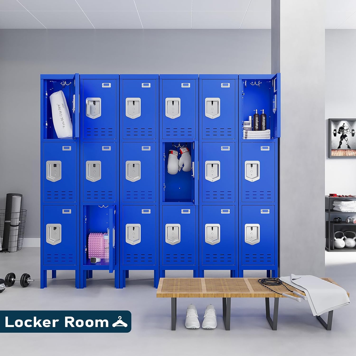 KaerWorld Metal Cabinet for Home & Office - Lockable Steel Locker with Door, 54" Height, for Gym, School, Garage, and Office Use