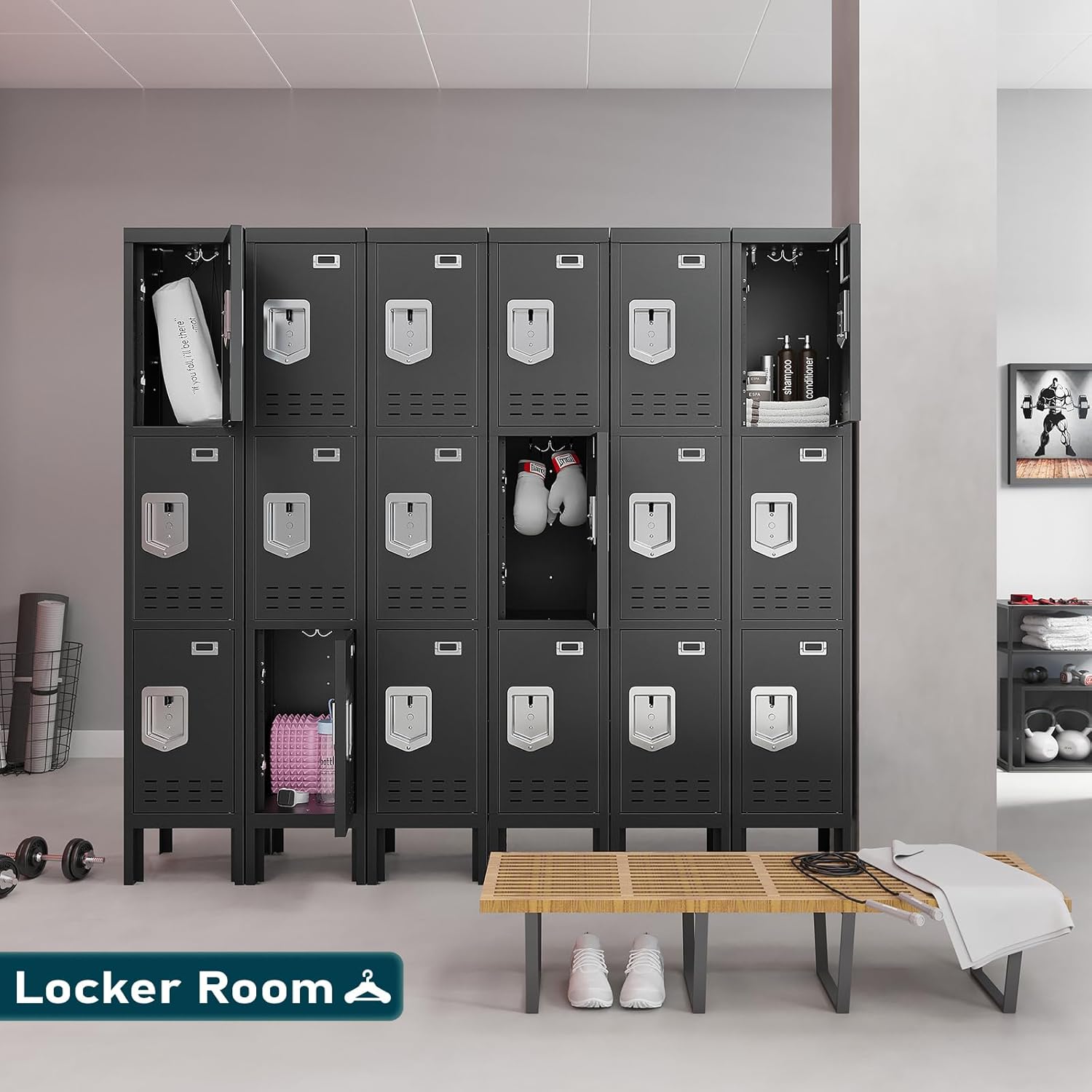 KaerWorld Metal Cabinet for Home & Office - Lockable Steel Locker with Door, 54" Height, for Gym, School, Garage, and Office Use